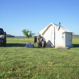 alpha wall tent 8x10 lifestyle ready for hunting and basecamp