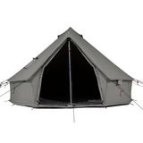 13 regatta bell tent boulder grey front view with mesh opened