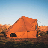 13 Regatta bell tent desert red side view in sunlight