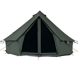 13 Regatta bell tent forest green back view front view mesh closed