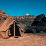 13 regatta sandstone beige with a car next to it