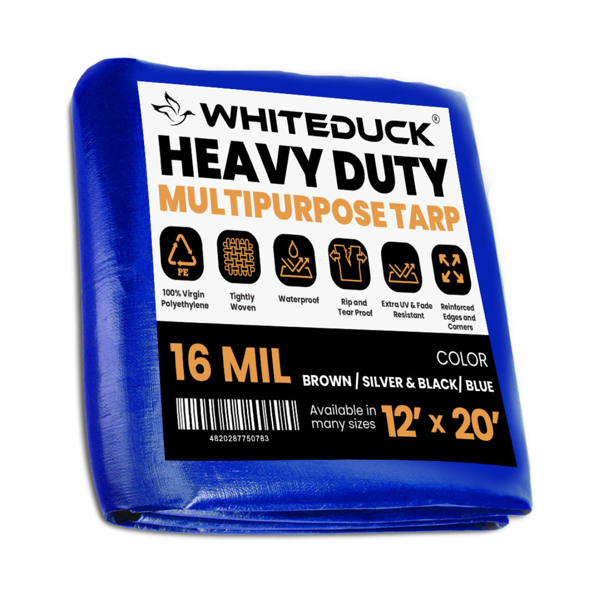 poly tarp canada Super Heavy Duty 16 Mil Poly Tarp Cover, 8 oz
