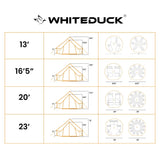 bell tent size comparison infographics