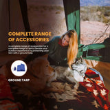 prota canvas tent protected by a ground tarp