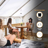 alpha wall tent infographics tent includes