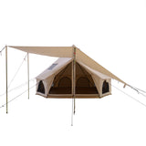 avalon bell tent awning partially opened